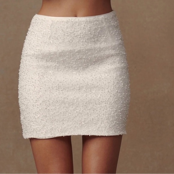 NWT Meshki Pearl beaded bustier top and skirt - Picture 3 of 5